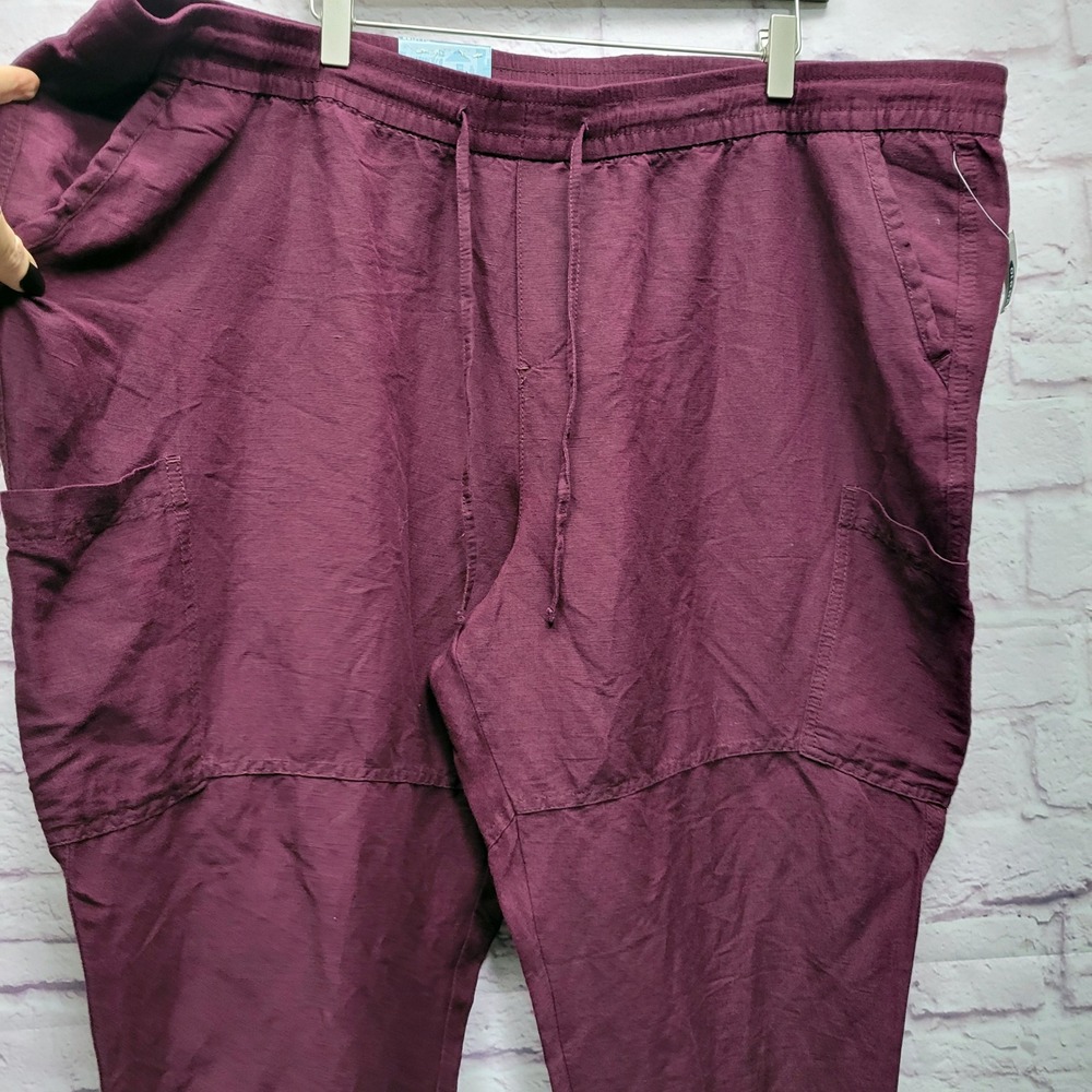 NEW Old Navy Linen Blend High Rise Jogger Womens XXL Relaxed Travel Boho Cottage - Picture 3 of 10